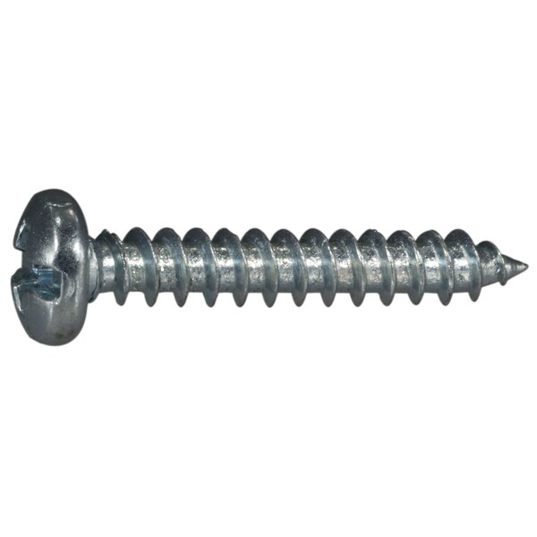 Midwest Fastener Sheet Metal Screw, #8 x 1 in, Zinc Plated Steel Pan Head Combination Phillips/Slotted Drive, 100 PK 03178 - main